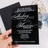 Simple White Calligraphy Black Acrylic Wedding Invitation CWIA90